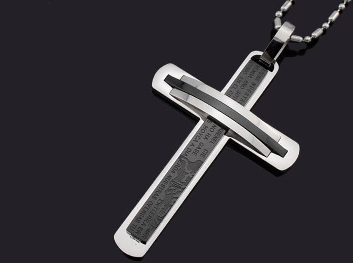 Spartan Cross | Stainless Steel | Minimalist Style | Kruisje Ketting | Zilver & Zwart